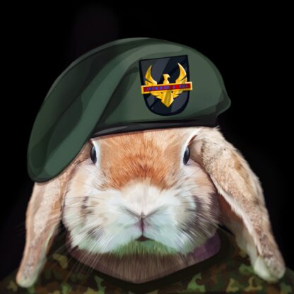 Captain Rabbit Green Beret by Pablo Prada