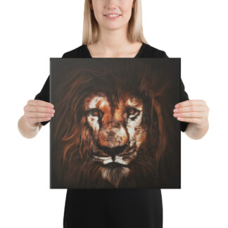Lion Canvas - 16x16 by Pablo Prada