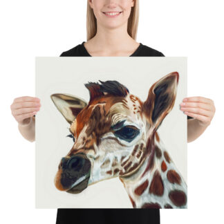 Giraffe Poster - 18x18 by Pablo Prada