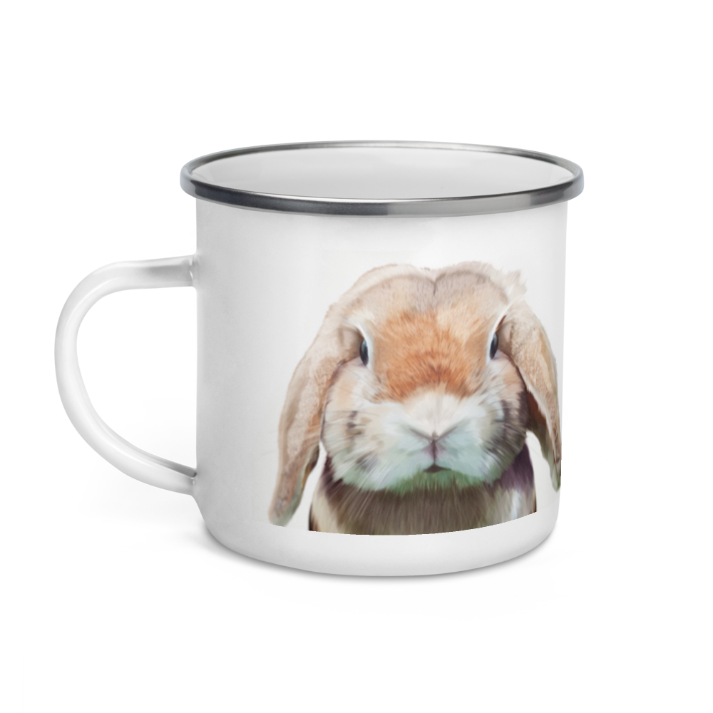 The Rabbit - Enamel Mug 12oz - Illustration by Pablo Prada