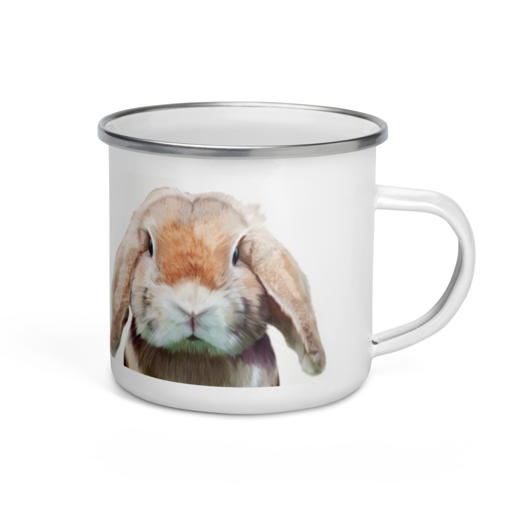 The Rabbit - Enamel Mug 12oz - Illustration by Pablo Prada